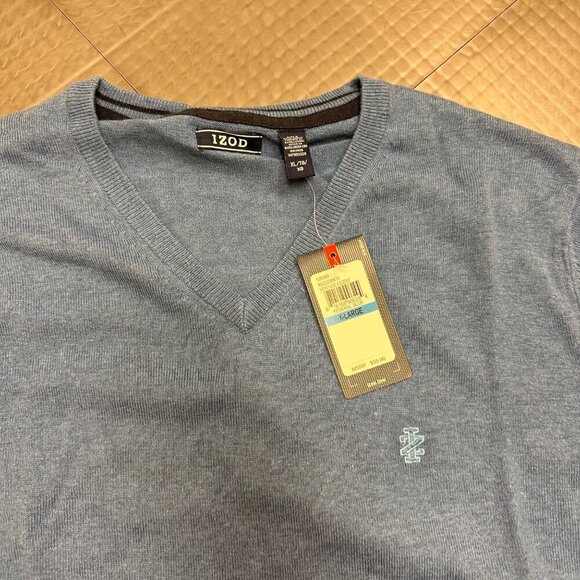 IZOD MENS XL V NECK LONG SLEEVE SWEATER NEW WITH TAGS - Picture 2 of 7